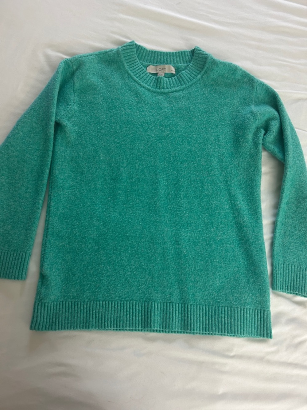LOFT Green Crewneck Sweater - Soft Knit